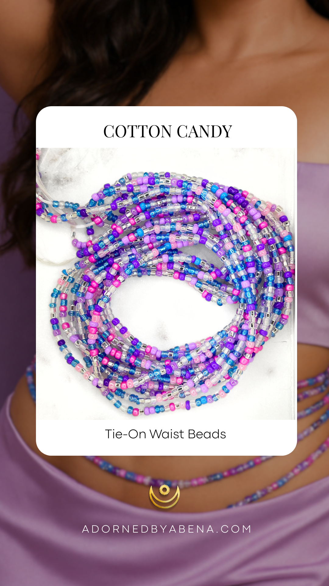 Cotton Candy Tie-On Waist Beads