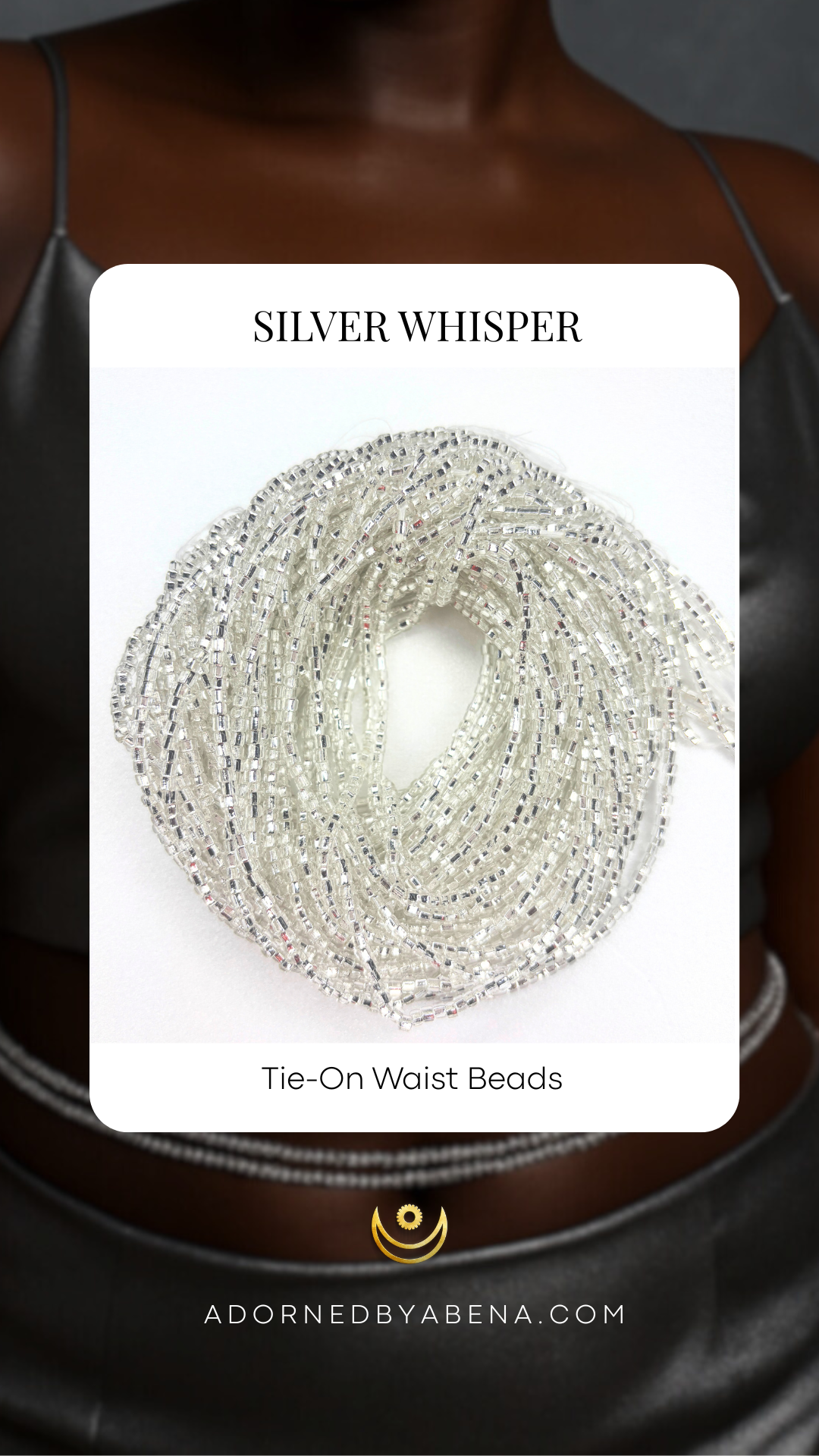 Silver Whisper Tie-On Waist Beads