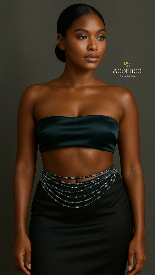 Midnight Rain Tie-On Waist Beads