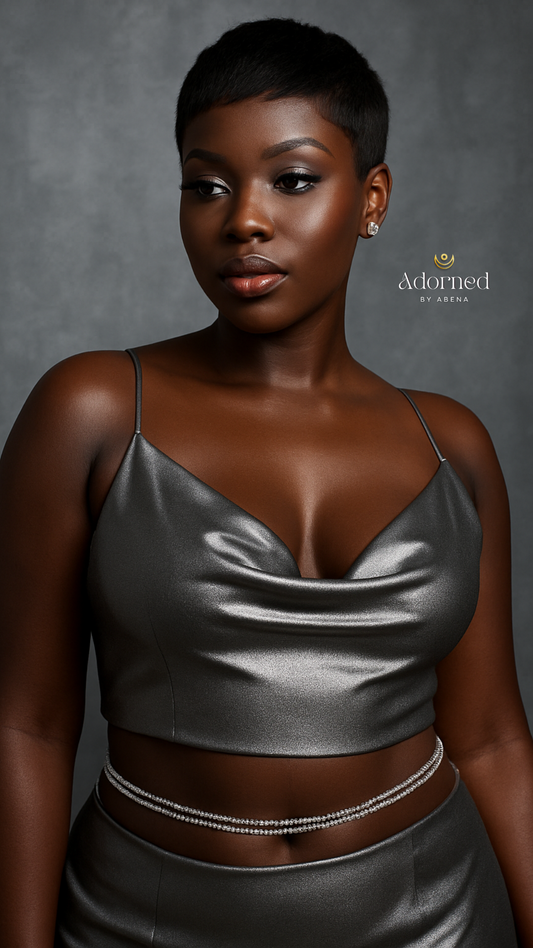 Silver waist beads_tie on Ghanaian waist beads