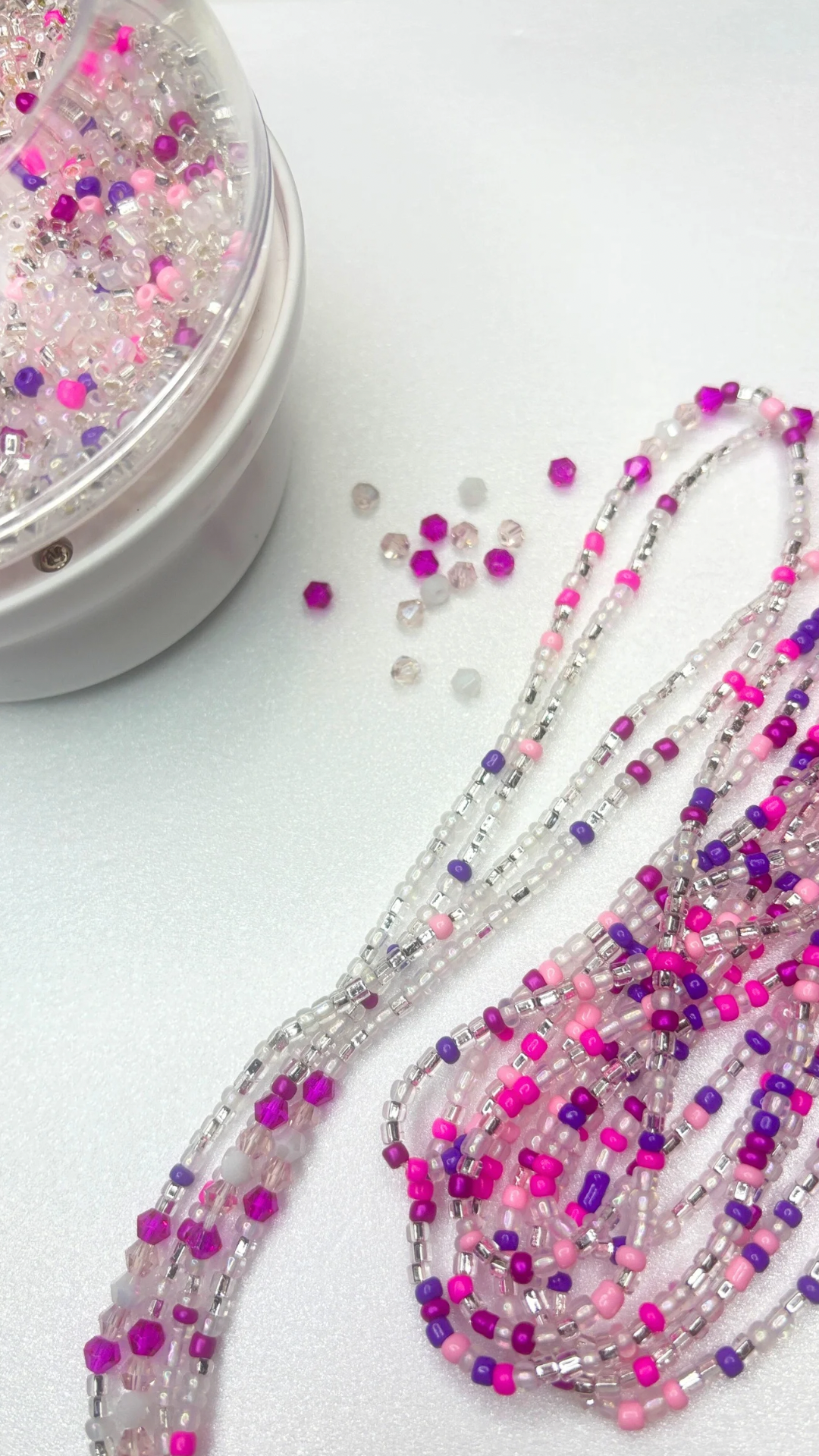 Cuentas para atar en la cintura de lujo Pink Reign
