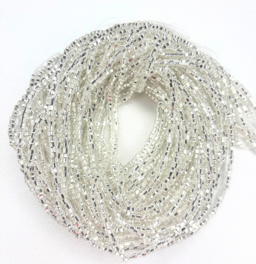 Silver Whisper Tie-On Waist Beads