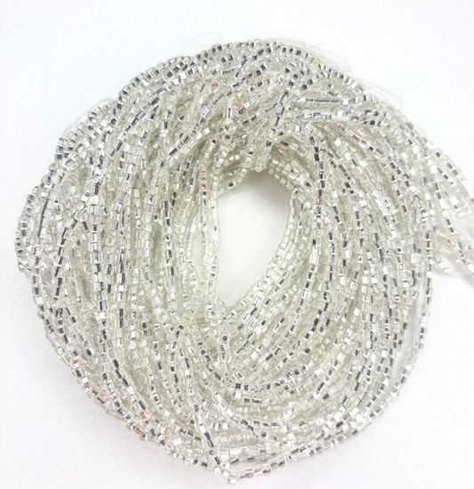 Silver Whisper Tie-On Waist Beads