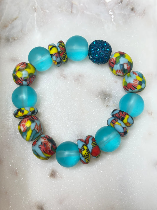 Ocean Bloom – Bespoke Krobo Bracelet
