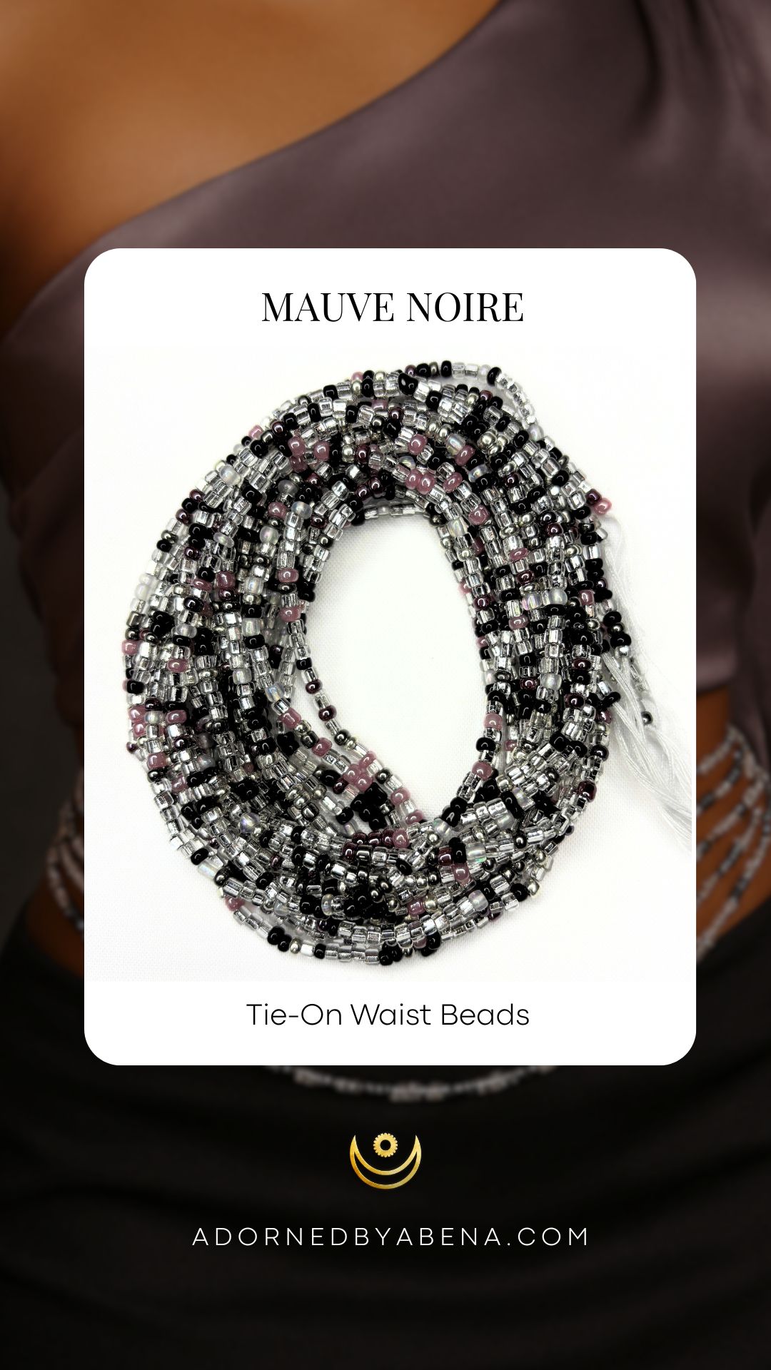 Mauve Noire Tie-On Waist Beads