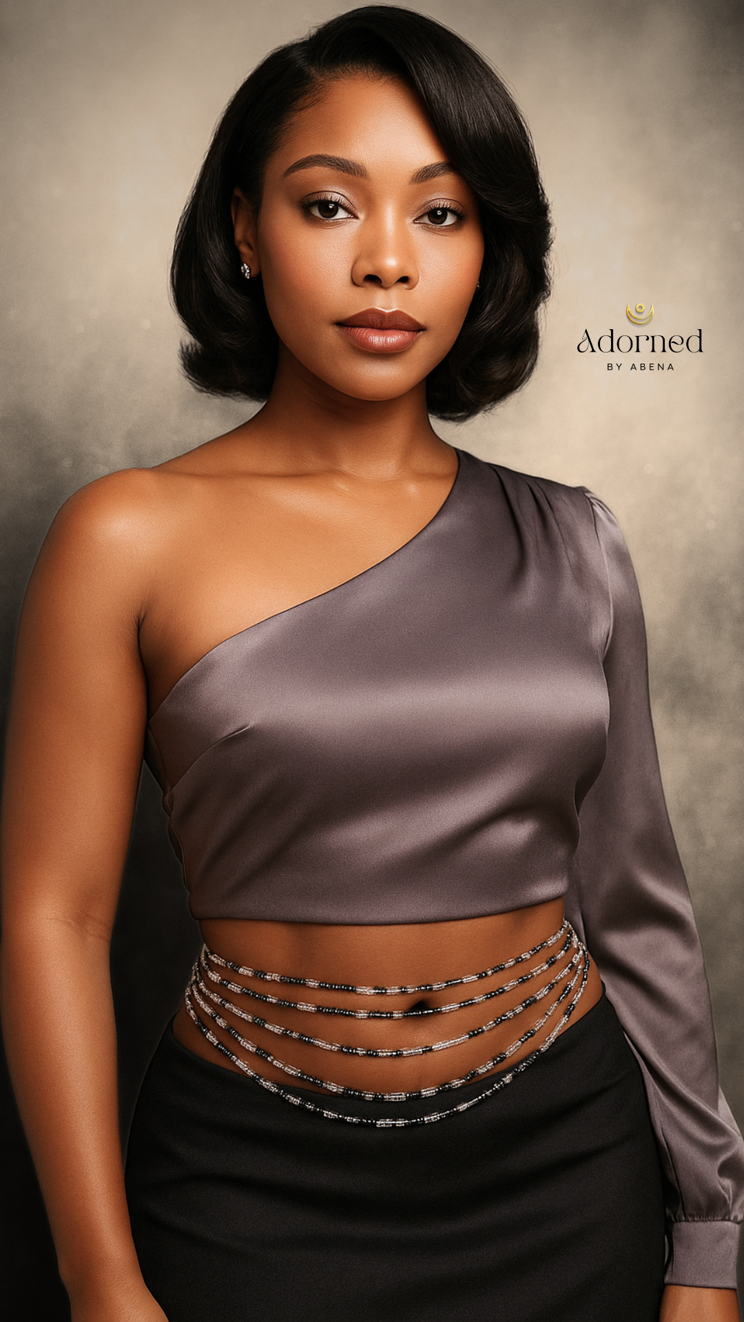 Mauve Noire Tie-On Waist Beads