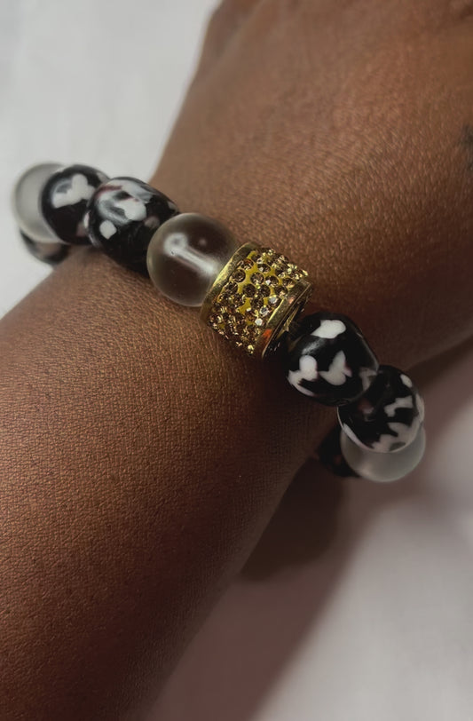 Ivory Smoke – Bespoke Krobo Bracelet